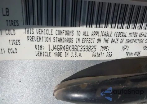 2006 Jeep Grand Cherokee Laredo z USA, uszkodzony, nr VIN 1J4GR48K86C333825